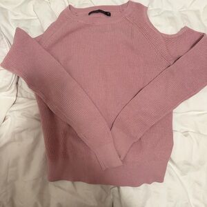 Abercrombie Pink Cold Shoulder Sweater